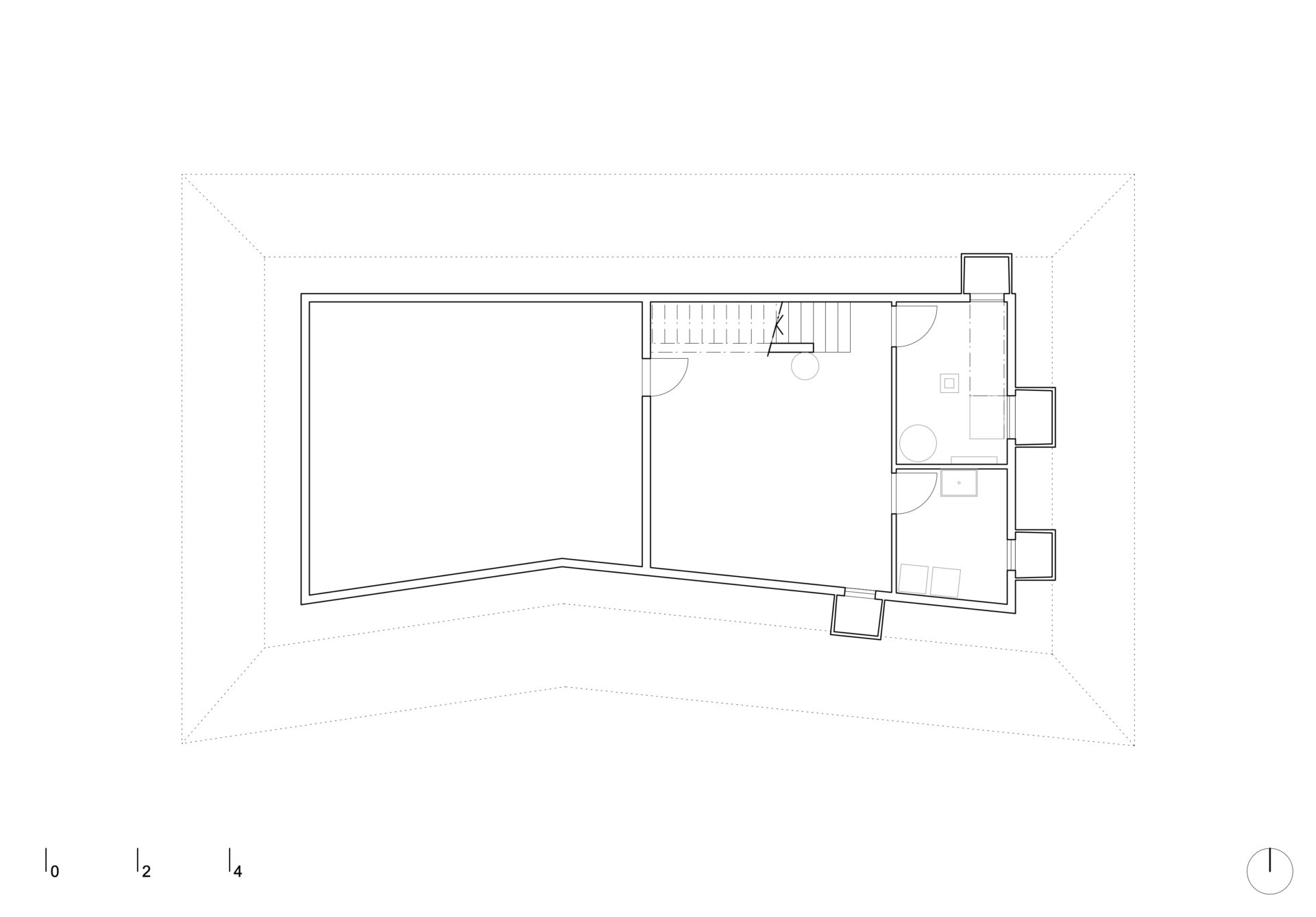 plan du sous-sol, local technique avec pompe à chaleur, chauffage efficient, panneaux solaire, isolation moderne, cave et buanderie, construction enterrée, architecte Saint-Léonard