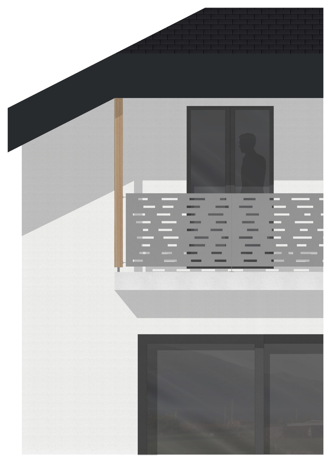 essai de couleur pour garde corps extérieur, matériaux, image et photomontage, étude d'architecture, rénovation de façade, construction isolée et durable, façade esthétique, architecte Sion, architecte Valais, bureau d'architecture, étude d'architecture