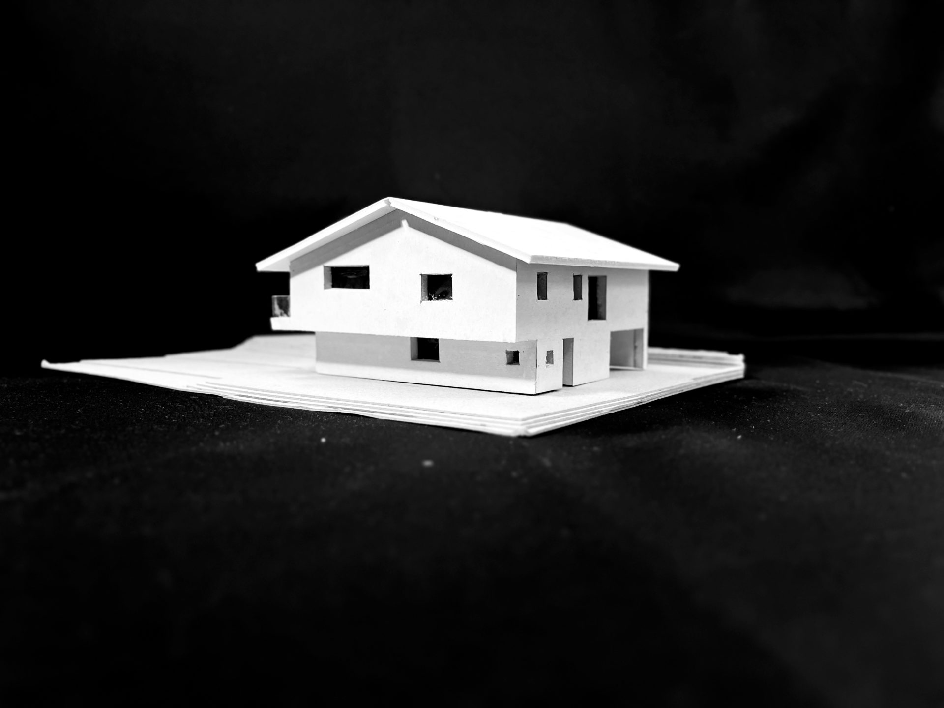 Maquette d'architecture, projet villa individuelle, construction valais, architecte Sion, vue Sud-Est, habitation Saint-Léonard