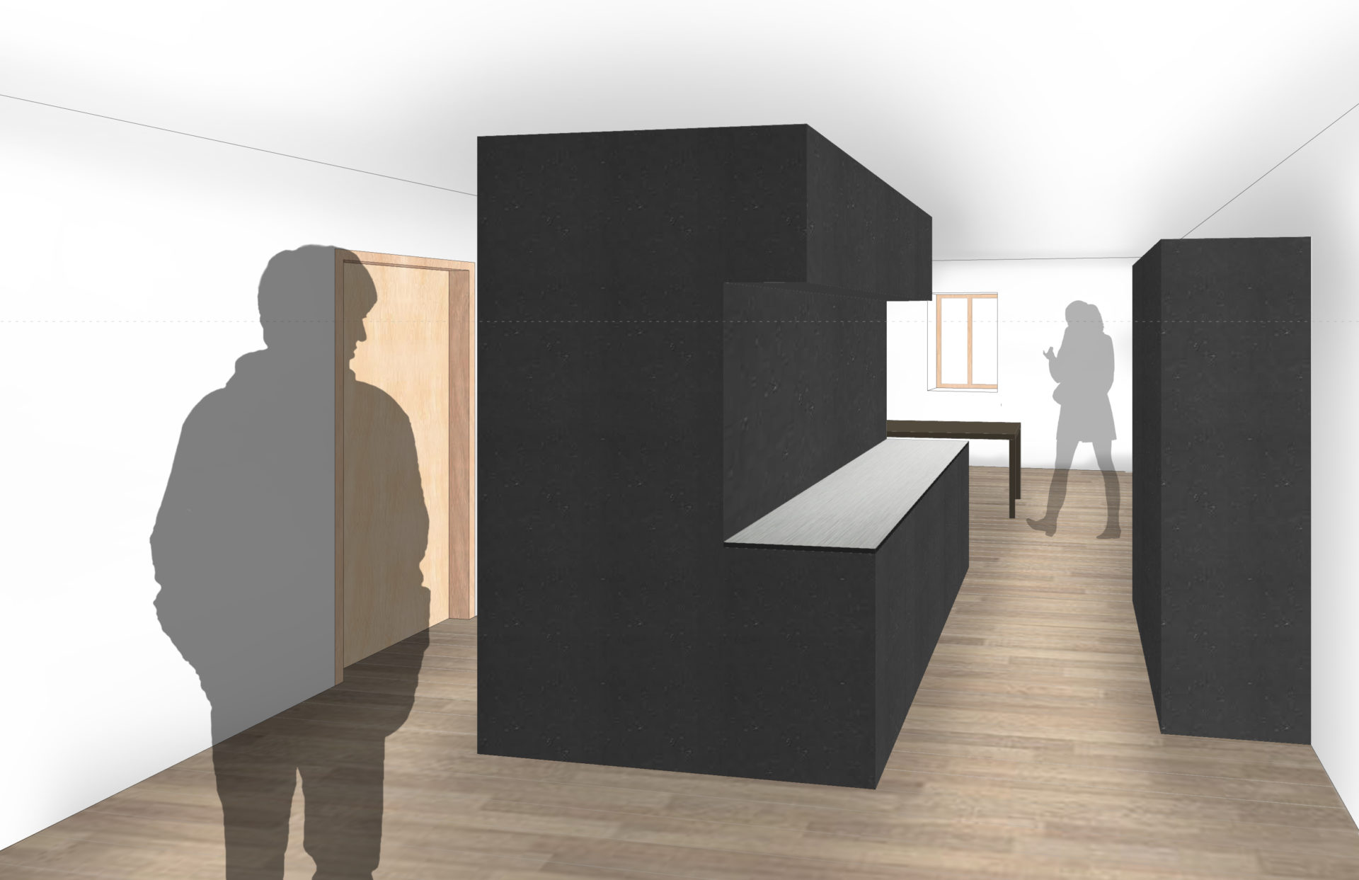 cuisine ilot ouverte avec zone de jour et entrée, étude d'avant-projet, projet de transformation, projet de rénovation, projet d'agrandissement, espaces moderne, architecture moderne, espace conviviale, espace de vie chaleureux, création d'espaces, transformation d'espace